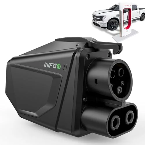 INFGO 2026 Upgraded NACS to CCS Adapter Compatible with Ford,Rivian,GM EVs for V3/V4 Tesla Supercharger 500A /1000V NACS DC Adapter